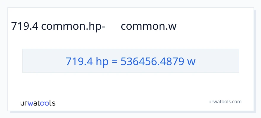 719.4 ձիաուժ-ից վատտ փոխակերպում
