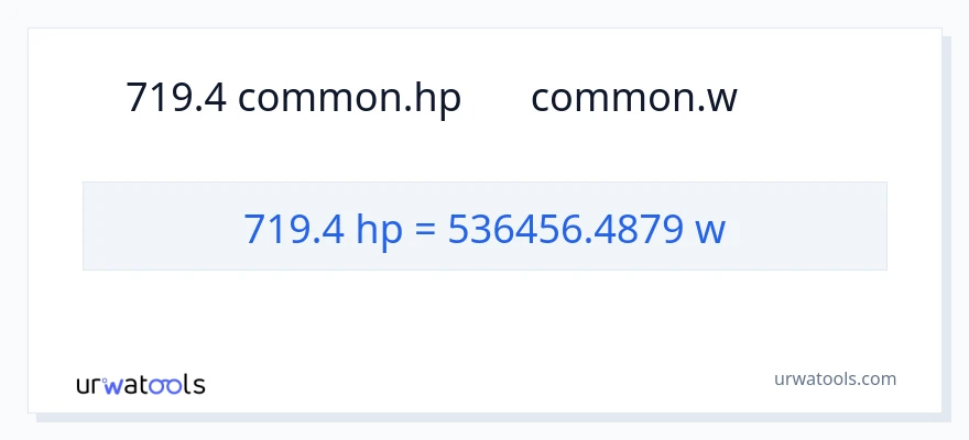 719.4 馬力 から ワット への変換