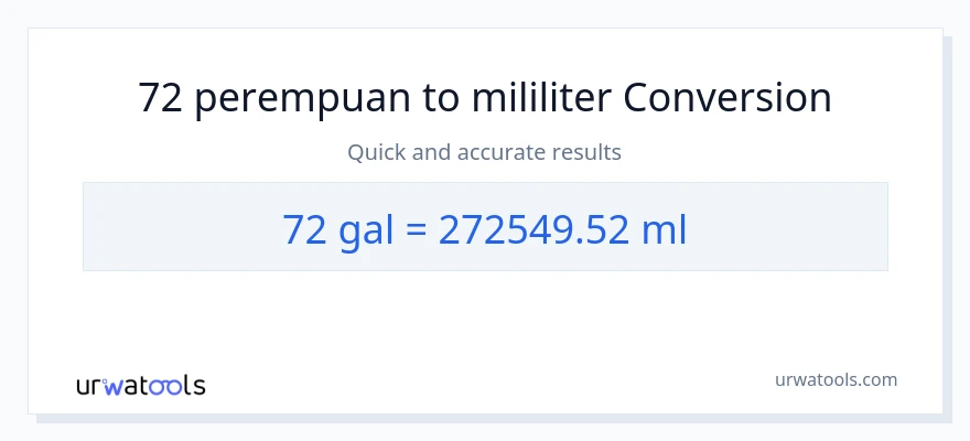 Penukaran 72 Galon kepada mililiter