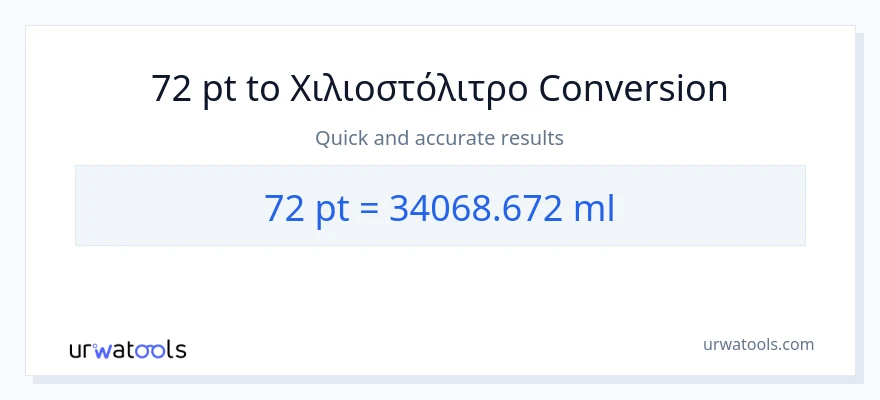 Μετατροπή 72 Pints σε χιλιοστόλιτρα