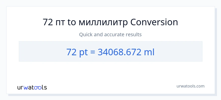 72 Pints в миллилитры преобразование