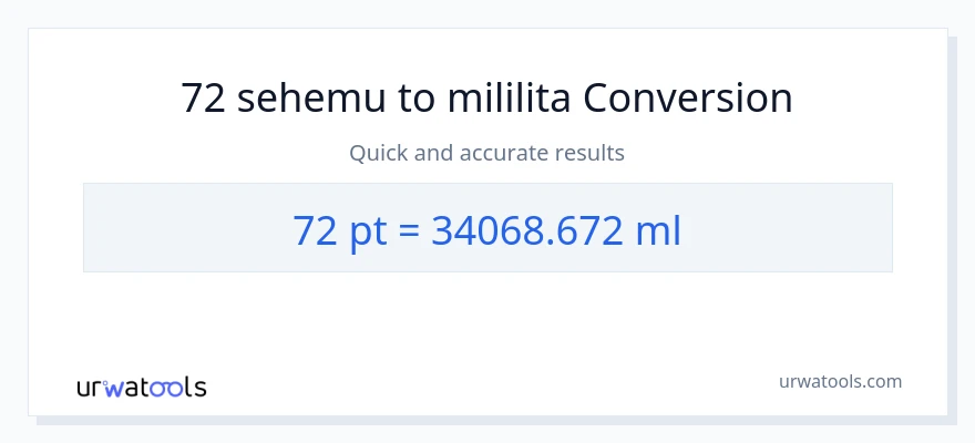 Ubadilishaji wa 72 Pints hadi mililita