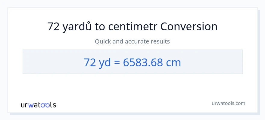 Konverze z yardů na Centimetry: 72