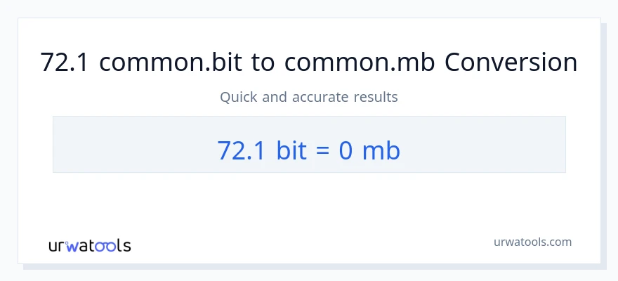التحويل من 72.1 Bits إلى Megabytes