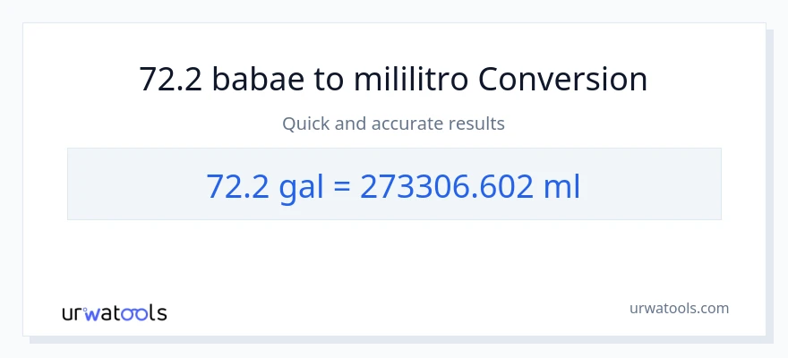 72.2 Mga galon patungong mga mililitro na conversion