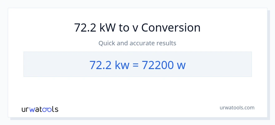 72.2 kilowatt til watt konvertering