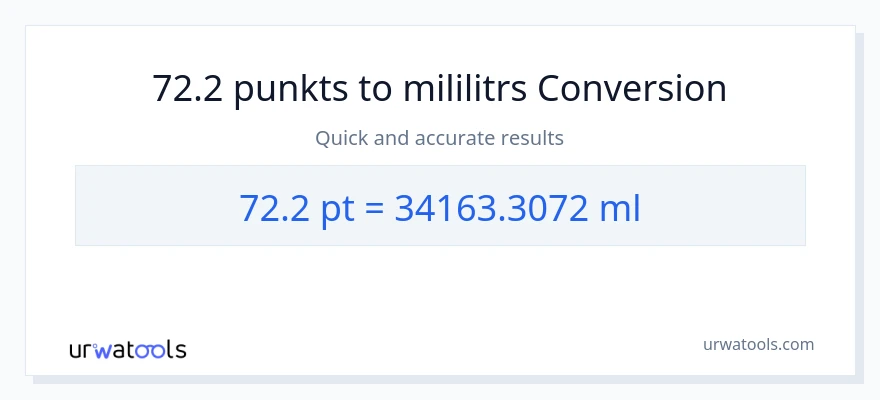 72.2 Pints uz mililitri konversiju