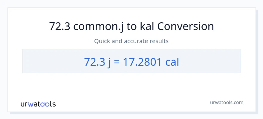72.3 mga joule patungong mga kaloriya na conversion