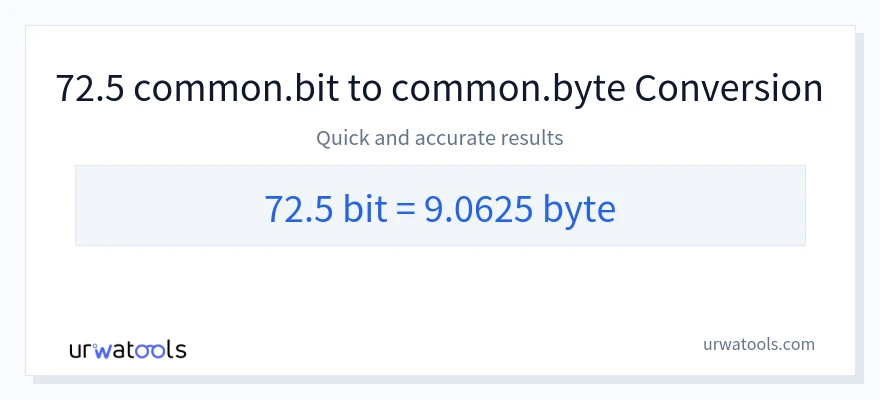 72.5 Bits에서 Bytes으로의 변환