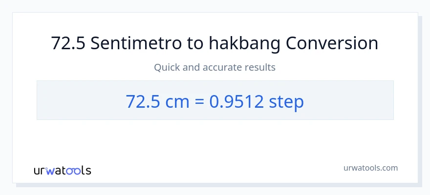 72.5 Mga Sentimetro patungong mga hakbang na conversion