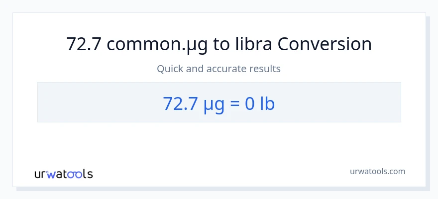 72.7 mga mikrogramo patungong Lbs na conversion