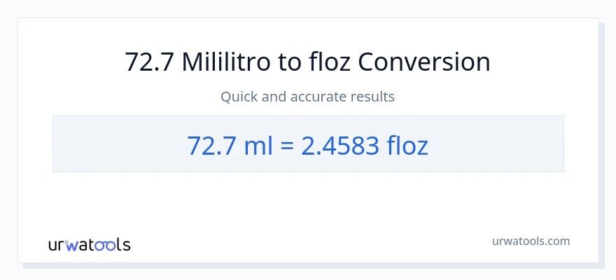 72.7 mga mililitro patungong mga onsa ng likido na conversion