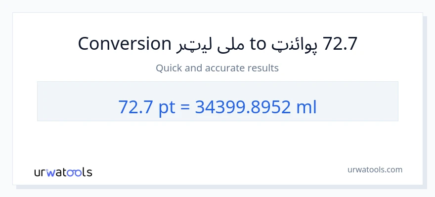72.7 Pints ته ملی لیټرونه بدلون