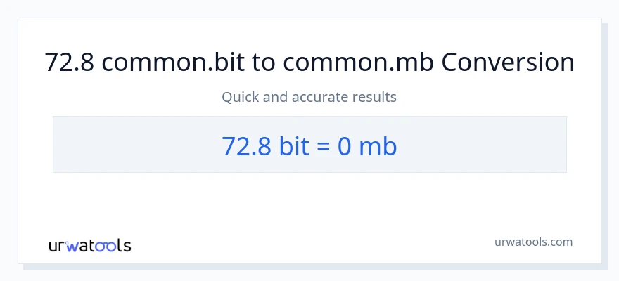 72.8 Bits zu Megabytes Umwandlung
