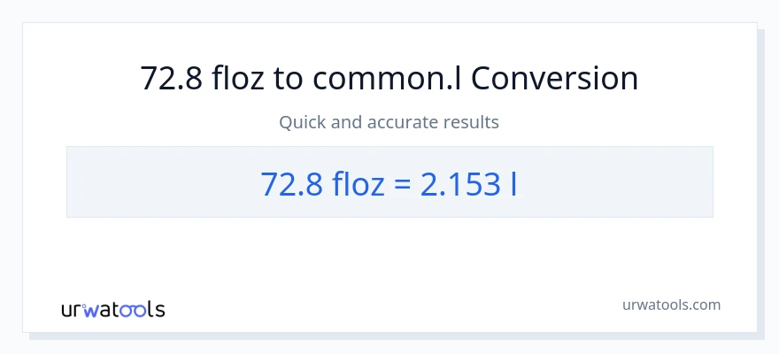 Conversió de 72.8 unces fluides a Liters