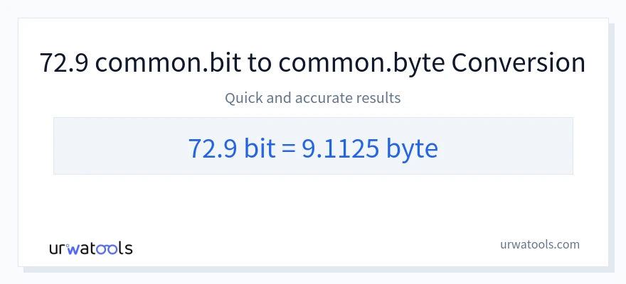 72.9 Bits 到 Bytes 轉換