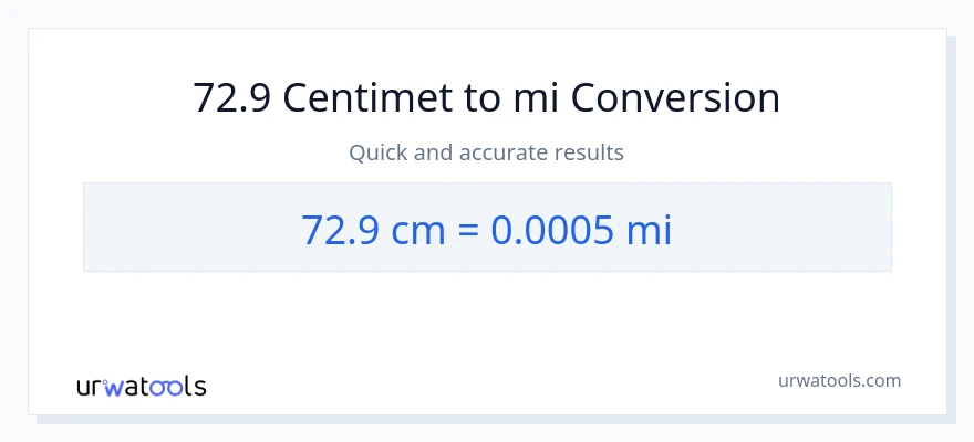 Chuyển đổi 72.9 Centimet sang dặm