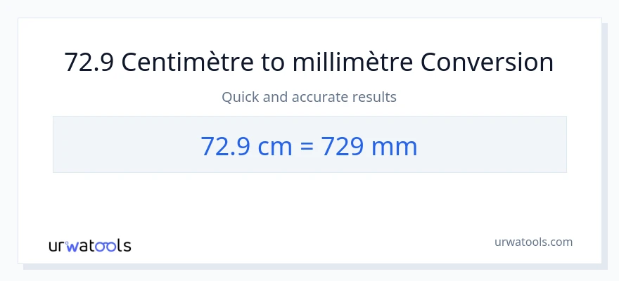 Conversion 72.9 Centimètres vers millimètres