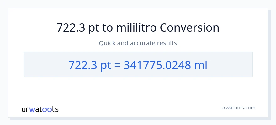 722.3 Pints patungong mga mililitro na conversion