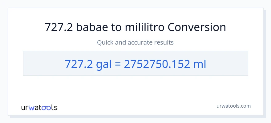 727.2 Mga galon patungong mga mililitro na conversion