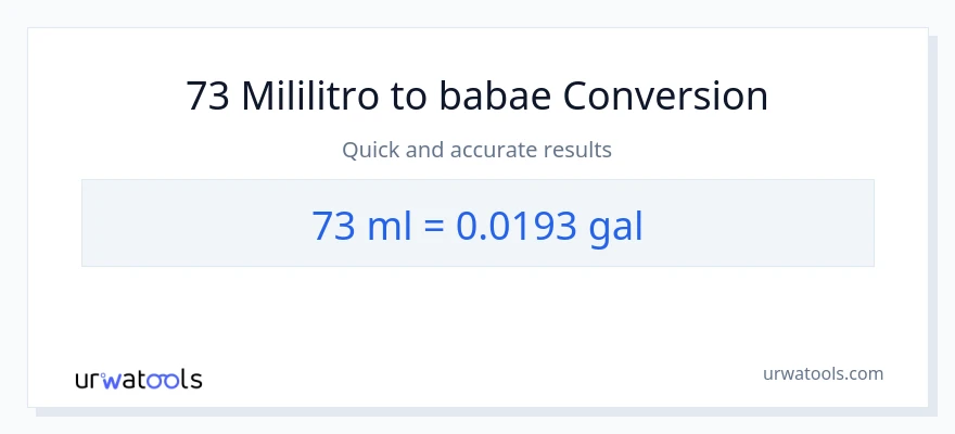 73 mga mililitro patungong Mga galon na conversion