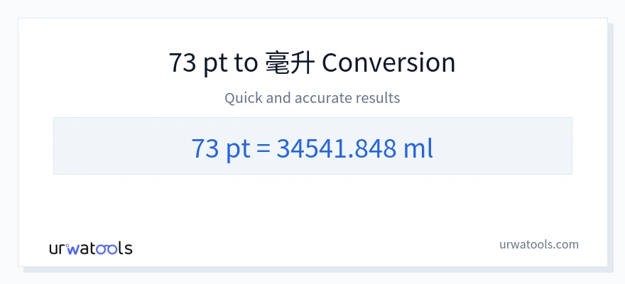 73 Pints 到 毫升 轉換
