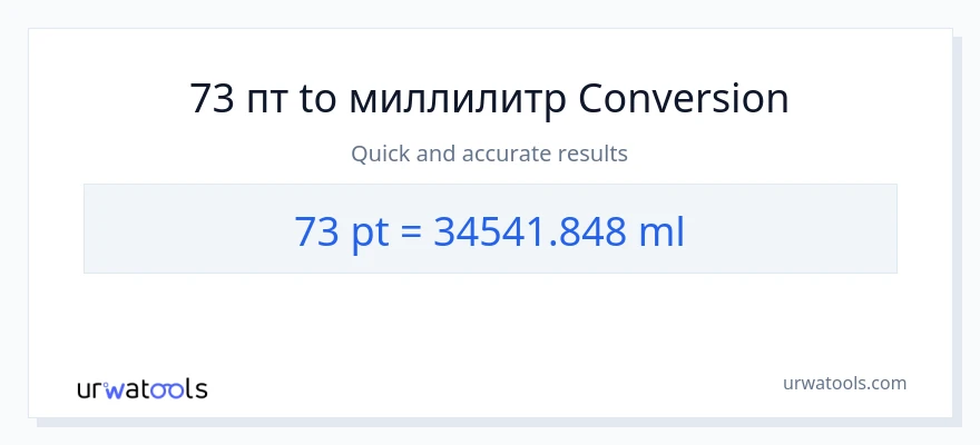 73 Pints в миллилитры преобразование