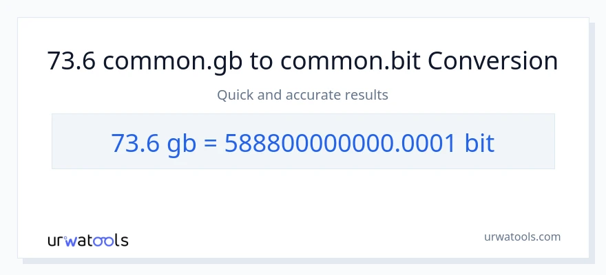 73.6 Gigabytes patungong Bits na conversion