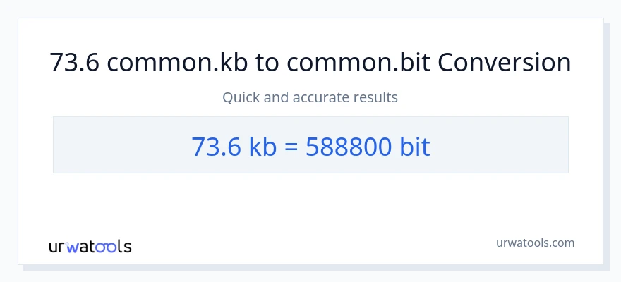 73.6 Kilobytes patungong Bits na conversion