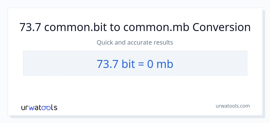 Conversione da 73.7 Bits a Megabytes