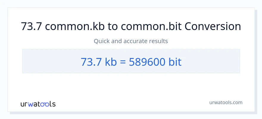 73.7 Kilobytes patungong Bits na conversion