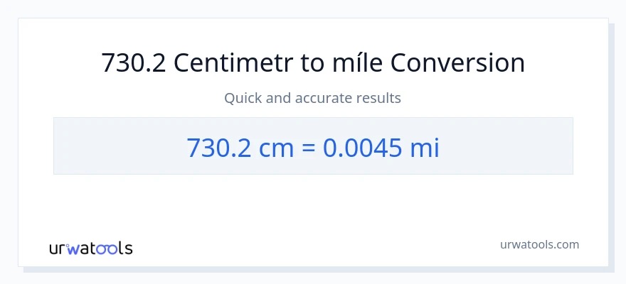 Konverze z Centimetry na míle: 730.2