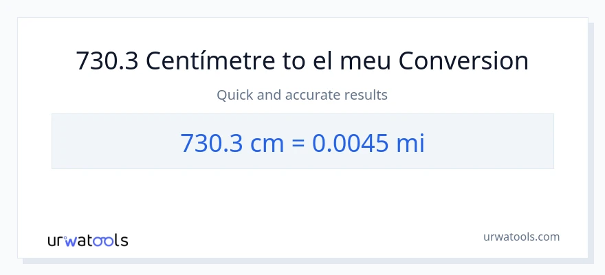 Conversió de 730.3 Centímetres a milles