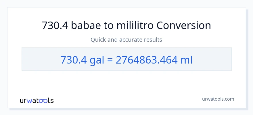 730.4 Mga galon patungong mga mililitro na conversion