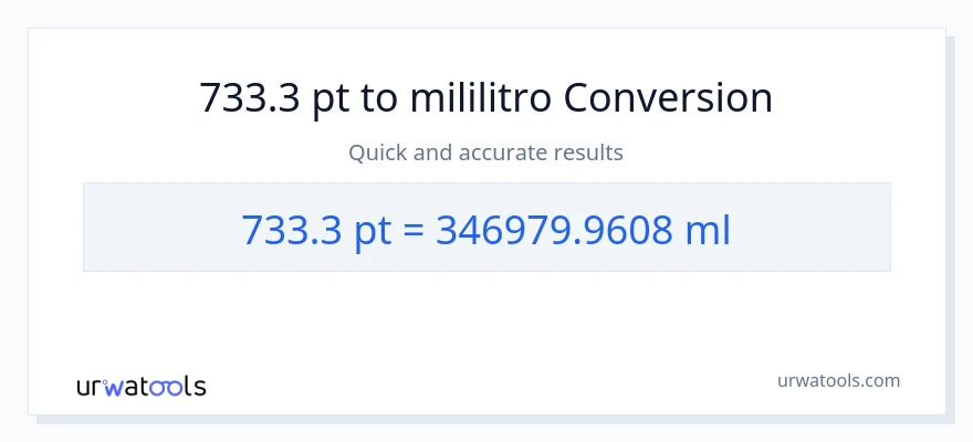 733.3 Pints patungong mga mililitro na conversion