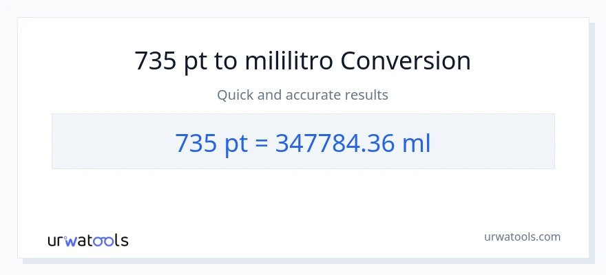 735 Pints patungong mga mililitro na conversion