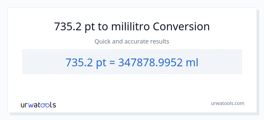 735.2 Pints patungong mga mililitro na conversion