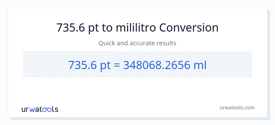 735.6 Pints patungong mga mililitro na conversion