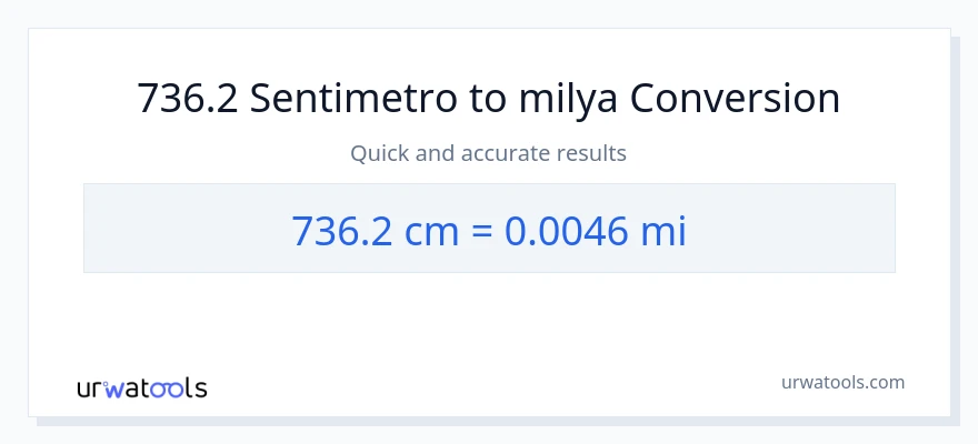 736.2 Mga Sentimetro patungong milya na conversion