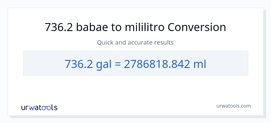736.2 Mga galon patungong mga mililitro na conversion