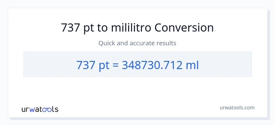 737 Pints patungong mga mililitro na conversion