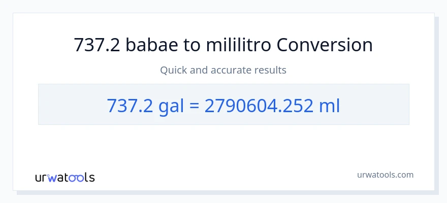 737.2 Mga galon patungong mga mililitro na conversion