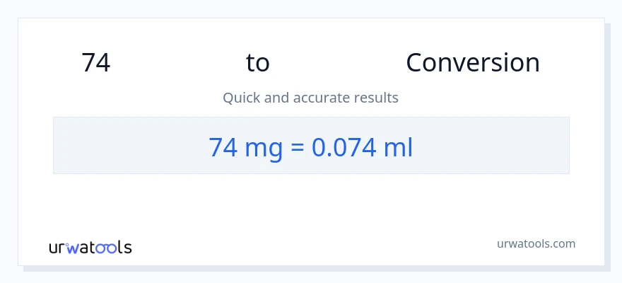 74 միլիգրամներ-ից միլիլիտր փոխակերպում