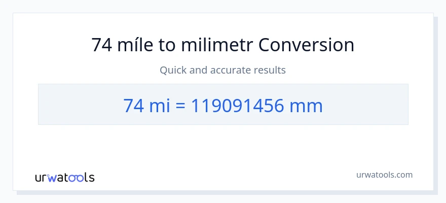 Konverze z míle na milimetry: 74