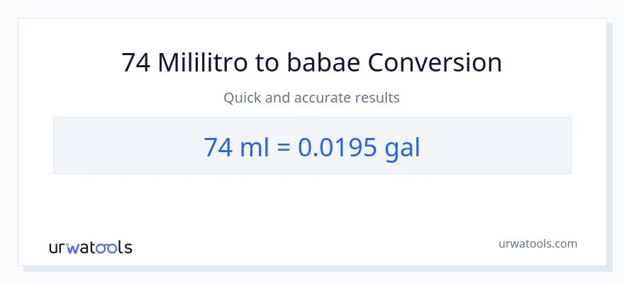 74 mga mililitro patungong Mga galon na conversion