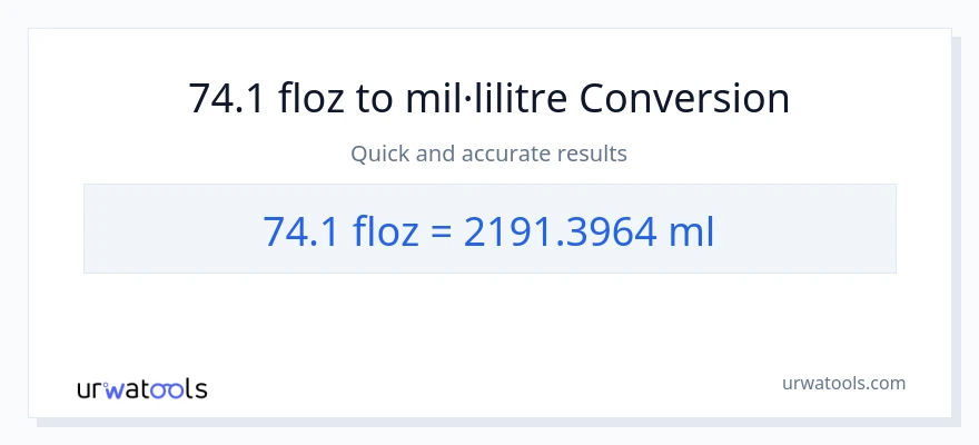Conversió de 74.1 unces fluides a mil·lilitres