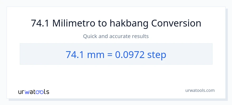 74.1 milimetro patungong mga hakbang na conversion