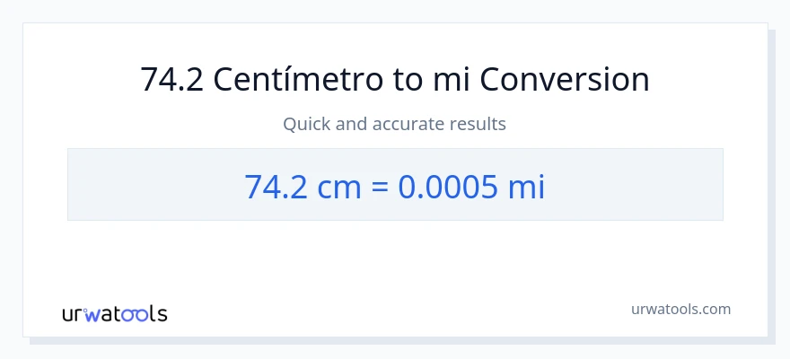 Conversão de 74.2 Centímetros para milhas
