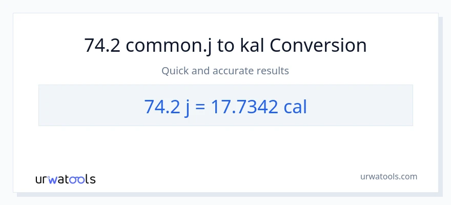 74.2 mga joule patungong mga kaloriya na conversion