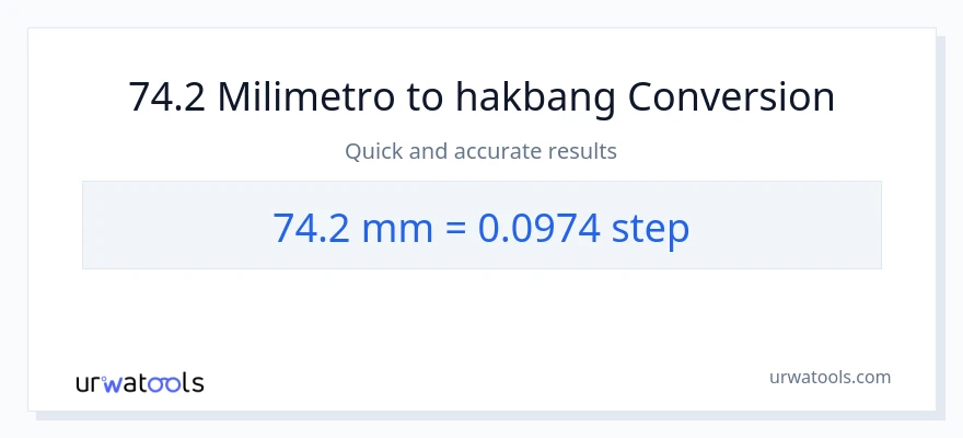 74.2 milimetro patungong mga hakbang na conversion
